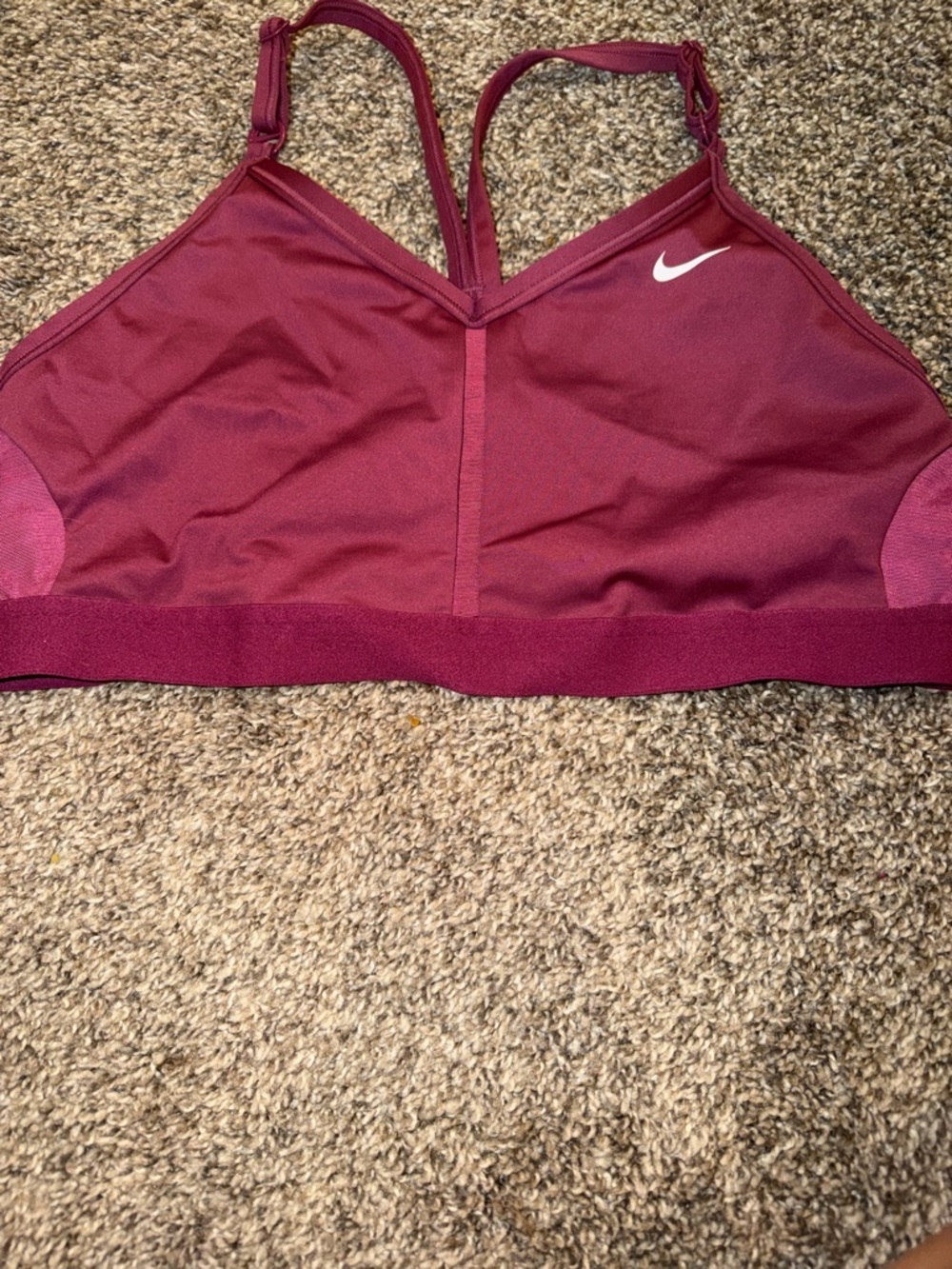 Nike Indy V-Neck Light Support Sports Bra Pink Red Maroon XL - Picture 1 of 6